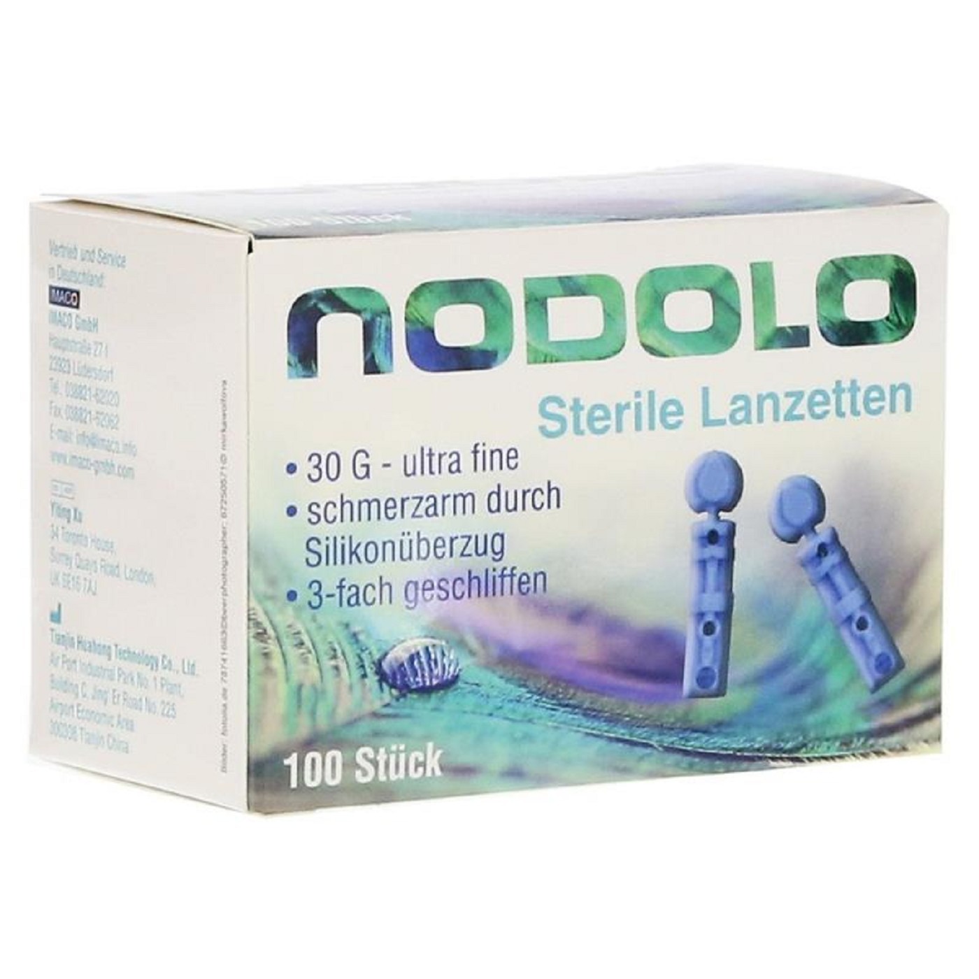 NODOLO Lanzetten 100Stk. 30g. Zur Verwendung mit dem NODOLO Lanzettiergerät