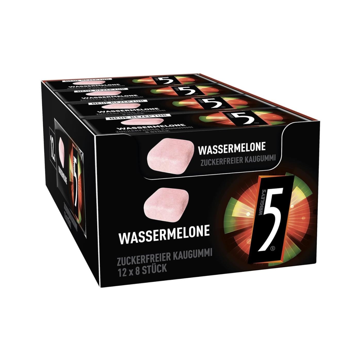 WRIGLEY 5 Gum Cubes Wassermelone 8 Stück 12er Pack