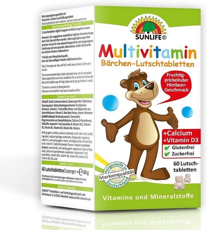 Sunlife Multivitamin Bärchen-Lutschtabletten 60 Stück