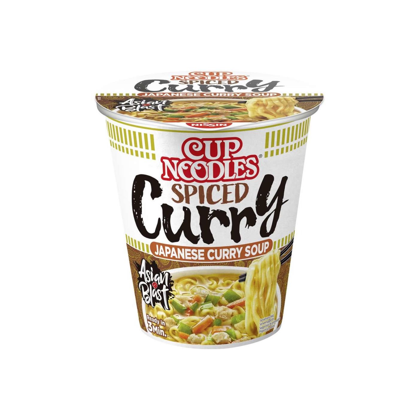 NISSIN Instant-Nudeln Cup, scharfes Curry  67g
