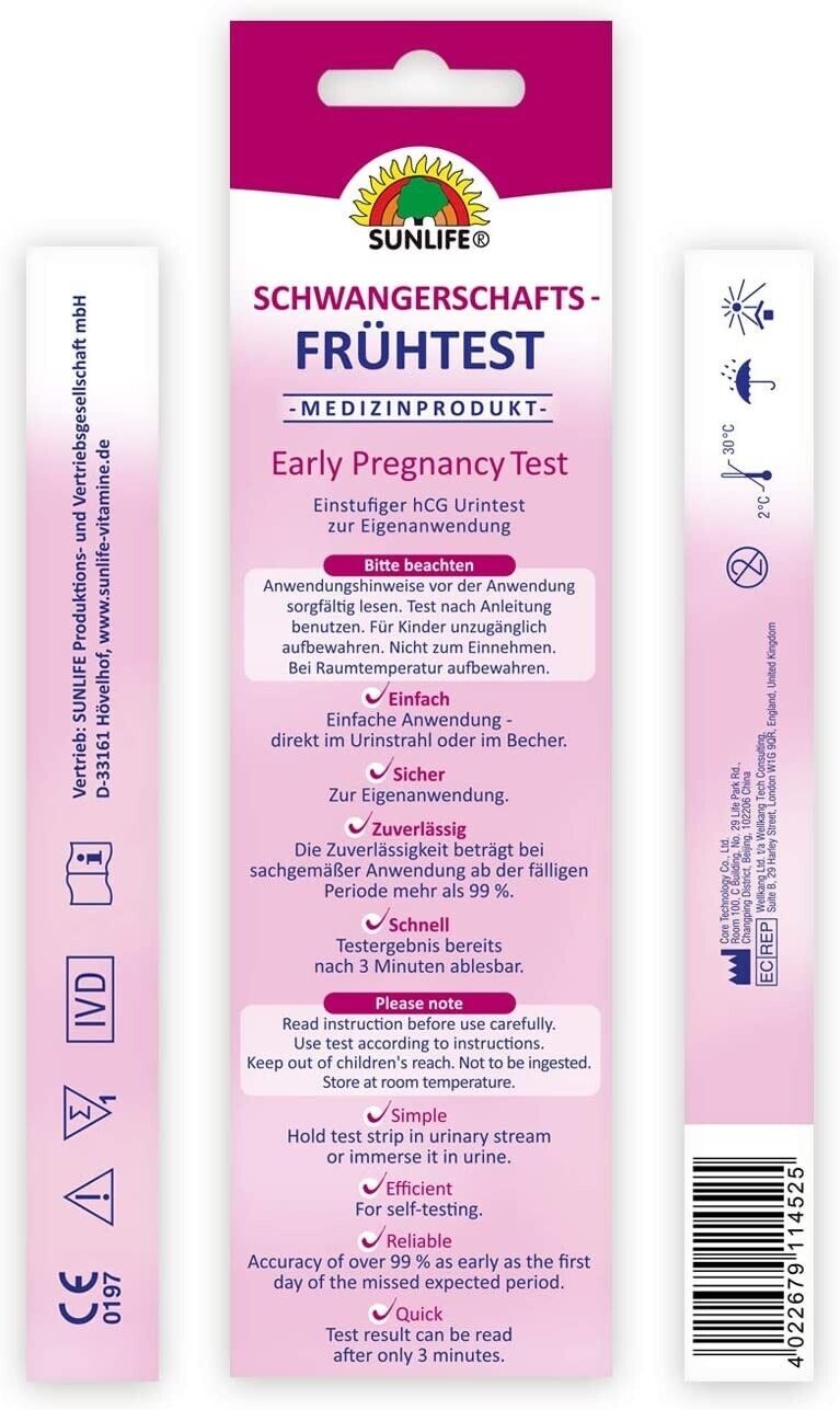 Sunlife Schwangerschafts-Frühtest (1 Teststab)