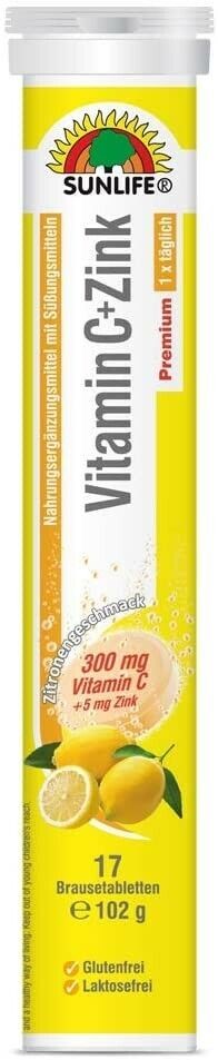 SUNLIFE Vitamin C + Zink Brausetabletten hochdosiert 17Stück