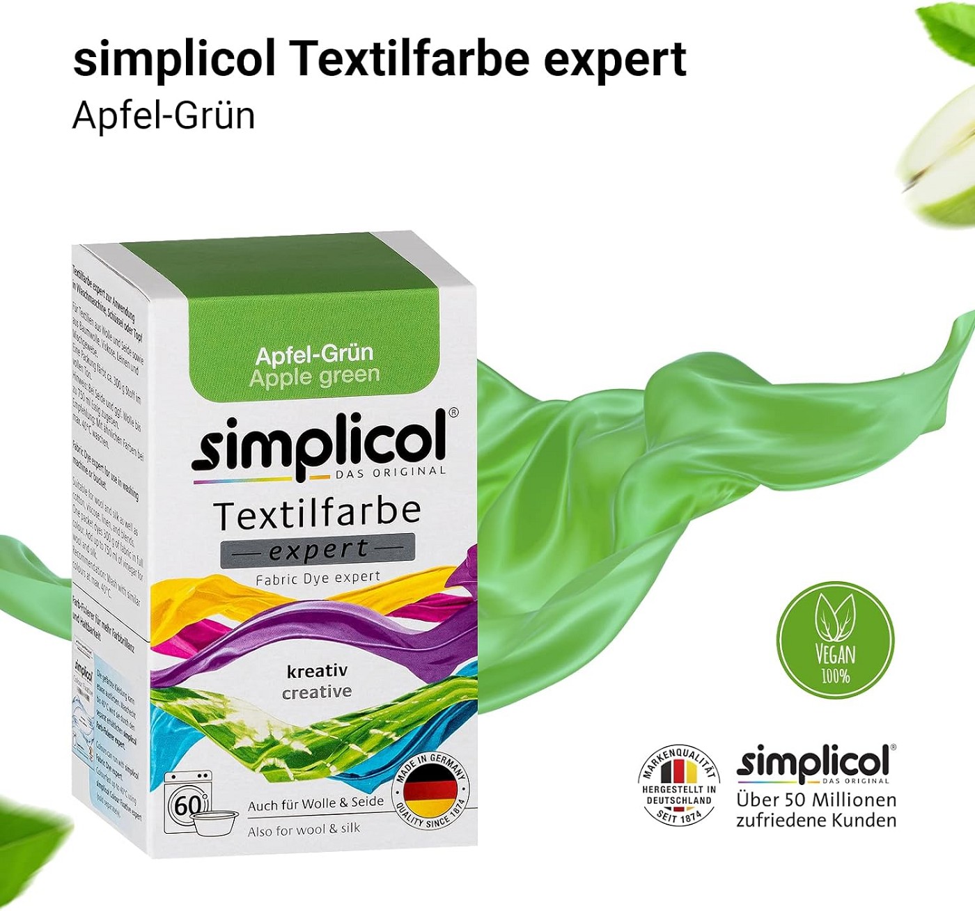 Simplicol Textilfarbe expert Apfel-Grün 300g