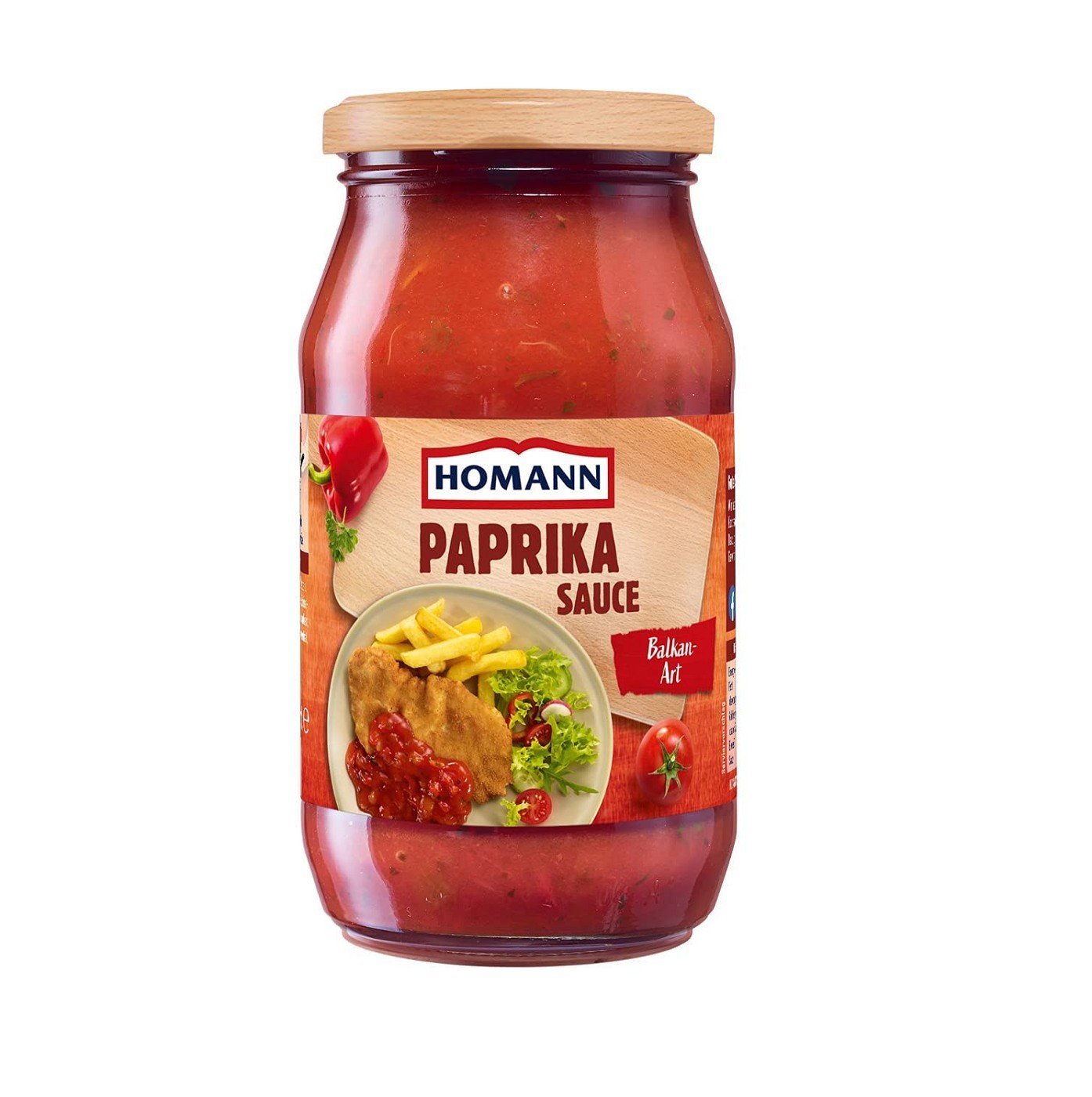 Homann Paprika Sauce nach Balkan Art mit Tomaten und Paprika 400ml
