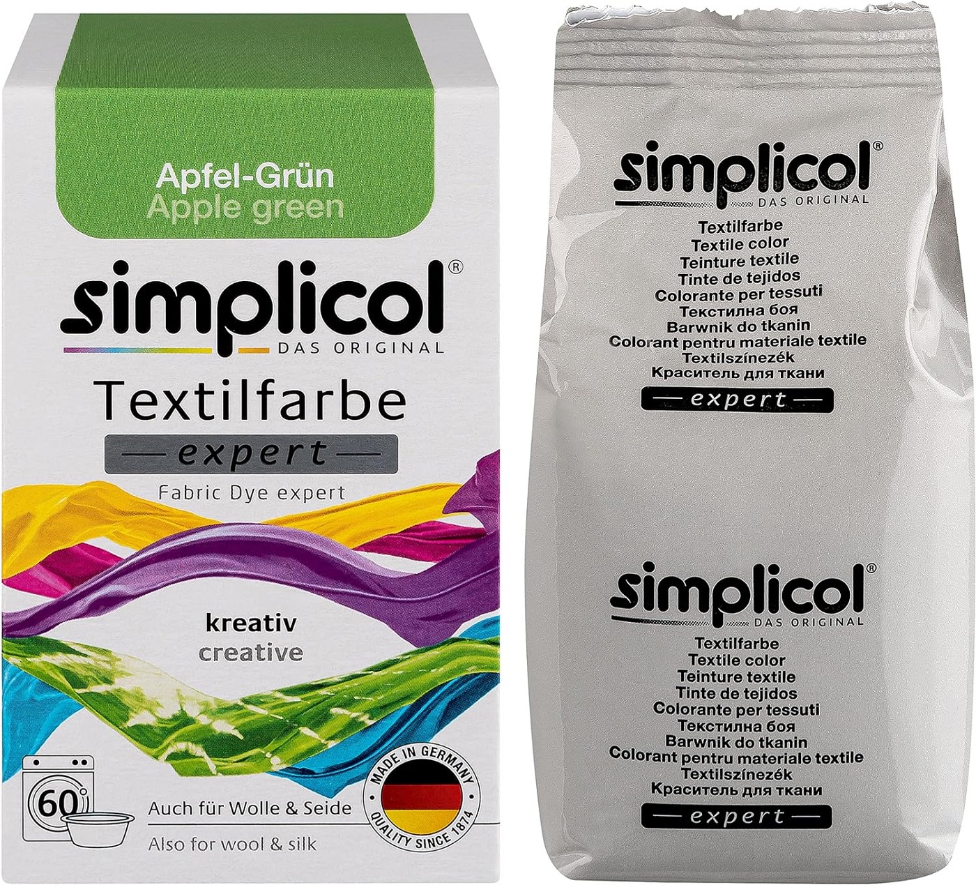 Simplicol Textilfarbe expert Apfel-Grün 300g 2er Pack