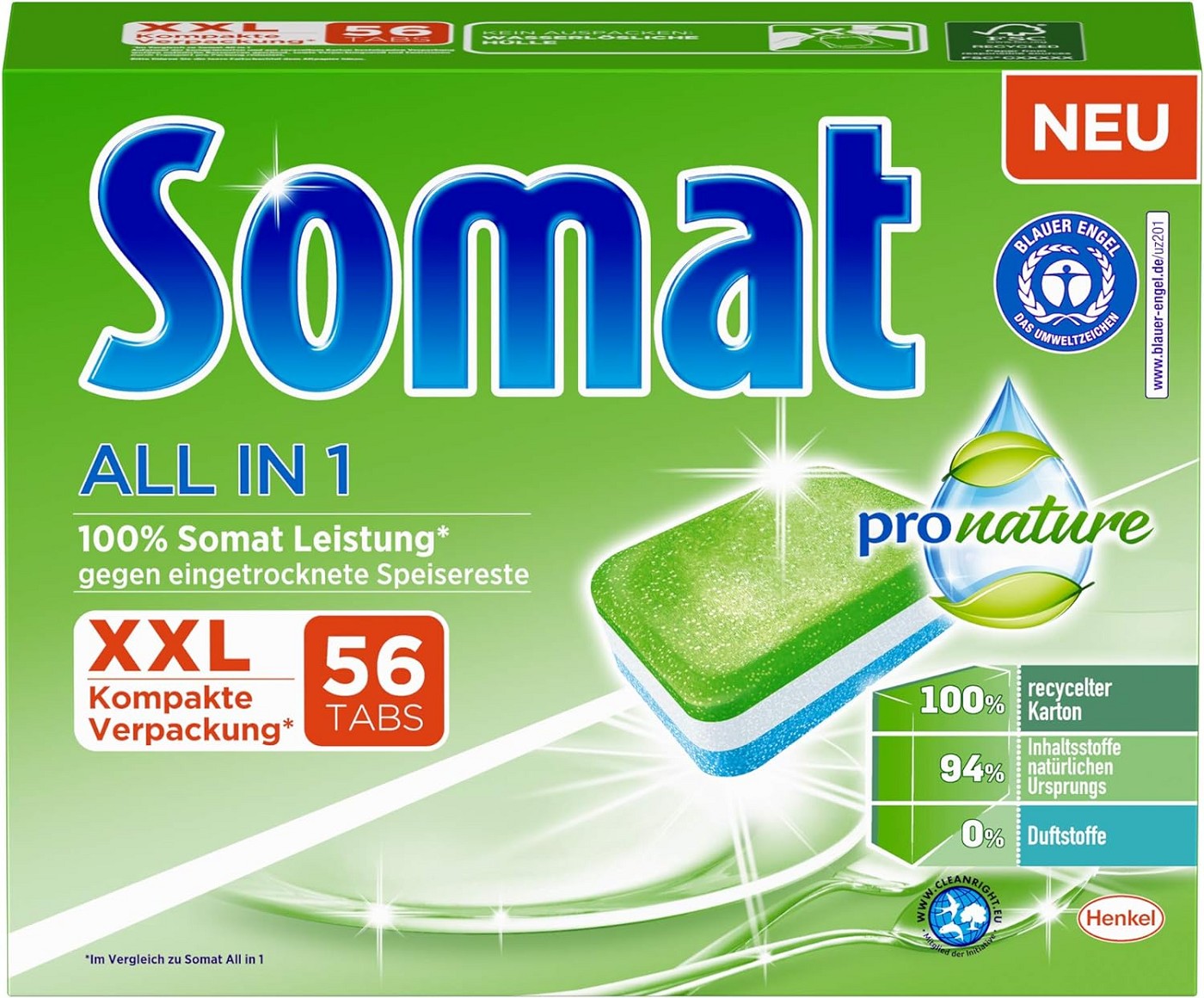 Somat All in 1 Pro Nature Spülmaschinen-Tabs, 112 (2x56) Tabs